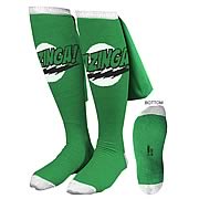 Big Bang Theory Green Bazinga Caped Socks